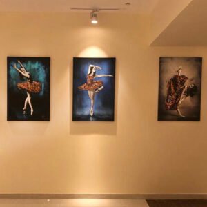 Venustas (Beauty), Frimitas (Strength) , Utilitas (Functionality), Celine paintings from Earthly Grace Collection by Kristel Bechara