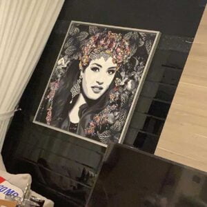 Legendary icon and formidable actress "Sherihan" is portrayed in this contemporary art painting by Kristel Bechara
