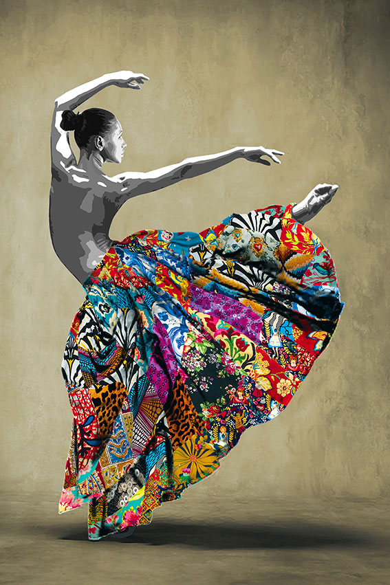 Kristel Bechara, UAE Resident Award winning artist, expresses the Arabesque culture through this painting of a ballerina