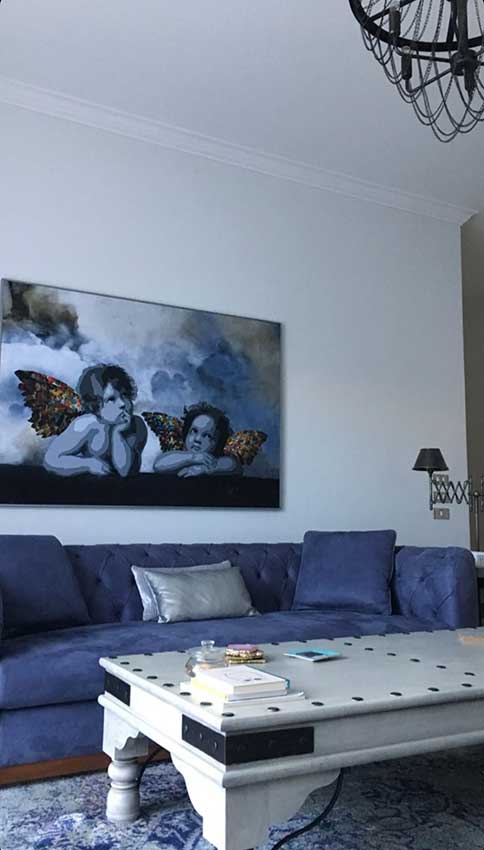 This Raphael's Angels painting is a contemporary piece of art by Kristel Bechara, award winning artist