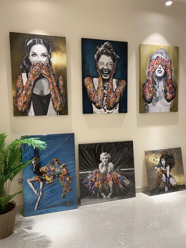 Kristel Bechara's unique interpretation, artistic style, and perception is illustrated in "Mystic Voices" paintings of this art collection