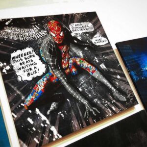 Spiderman, the most iconic of all superheroes in comic books, is portrayed in this art collection by Kristel Bechara. Worlwide Delivery!
