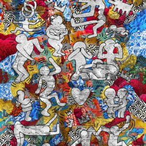 This artwork by Kristel Bechara is a tribute to Keith Haring who transformed the idea of what art is