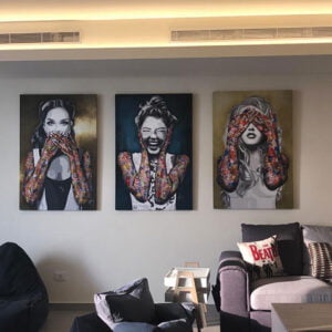 Kristel Bechara's unique interpretation, artistic style, and perception is illustrated in these paintings of the "Mysric Voices" art collection