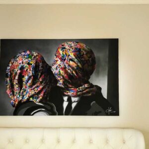 The Lovers painting by Kristel Bechara as seen in contemporary art collectors' home